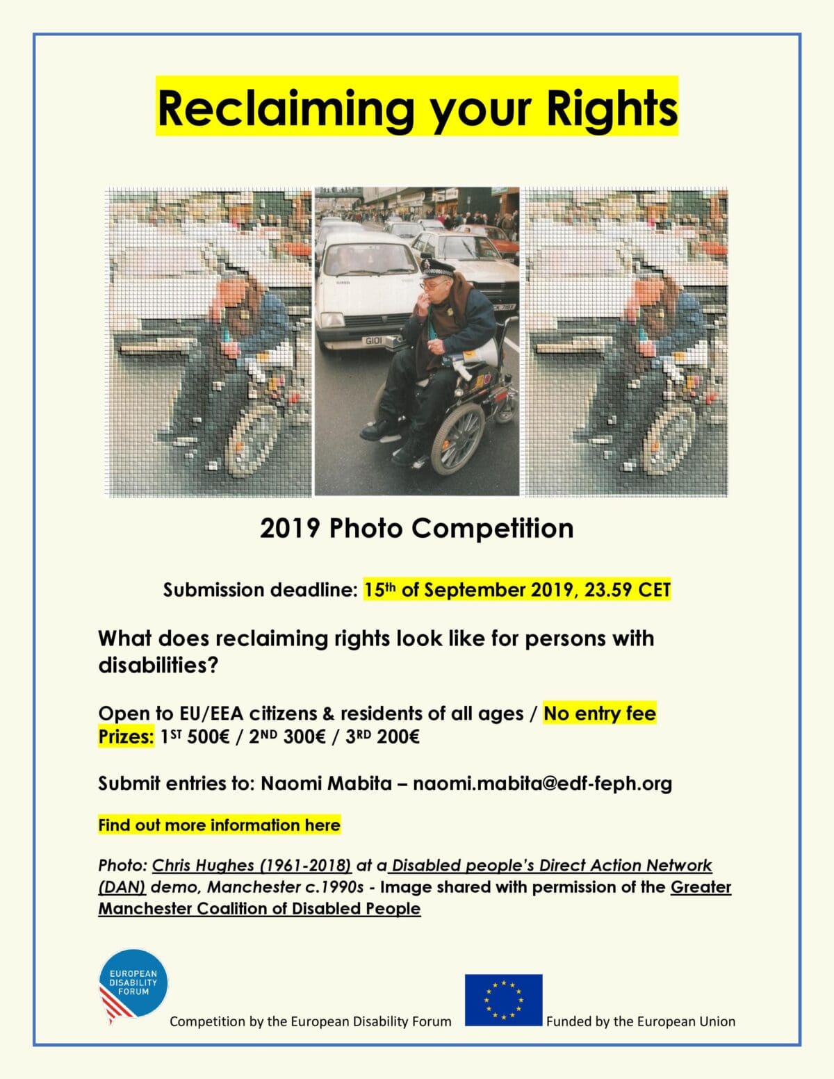“Reclaiming Your Rights” EDF Photo Competition 2019 EFHOH